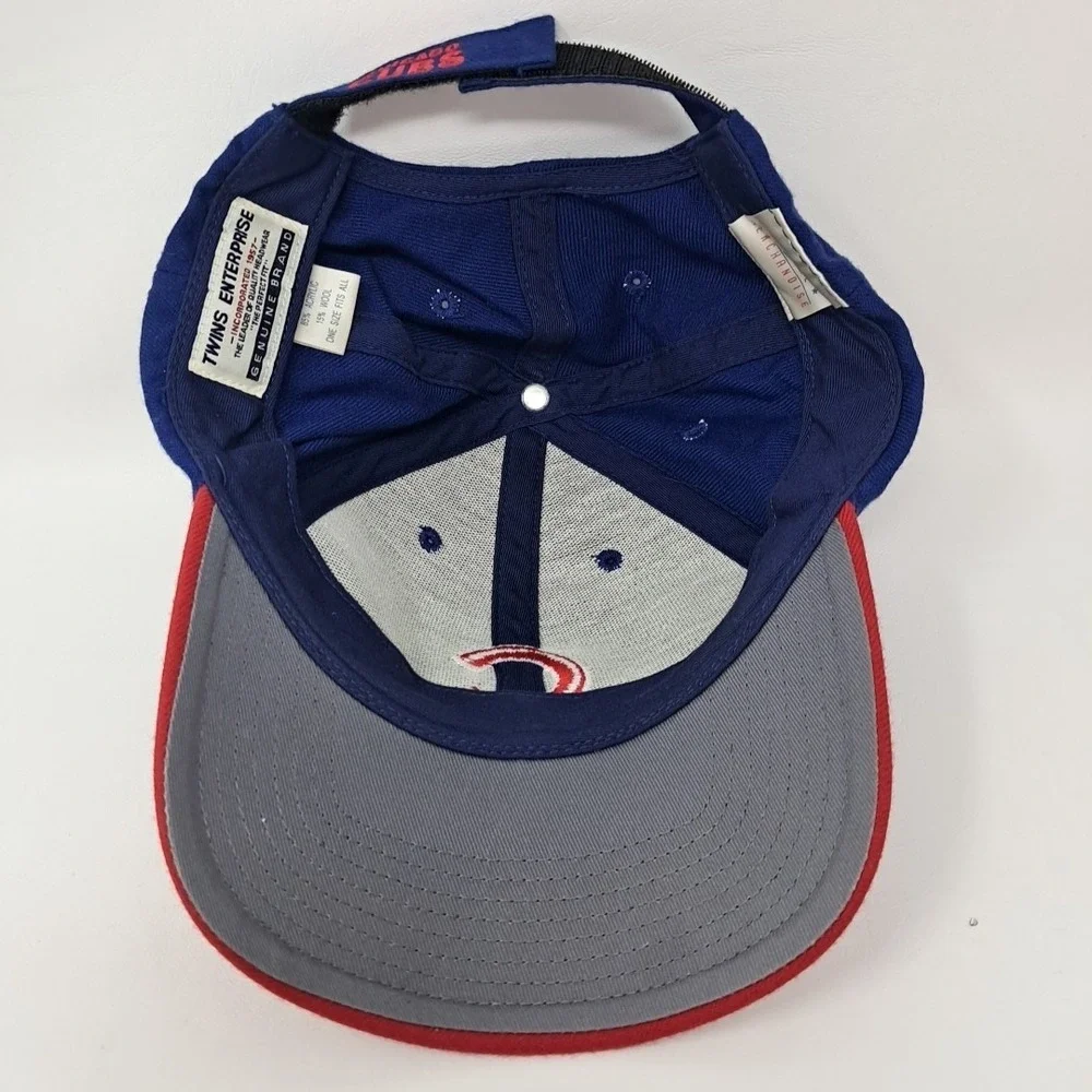 Chicago Cubs Hat Blue Red Logo MLB Baseball Snap Back Adjustable Genuine Merch